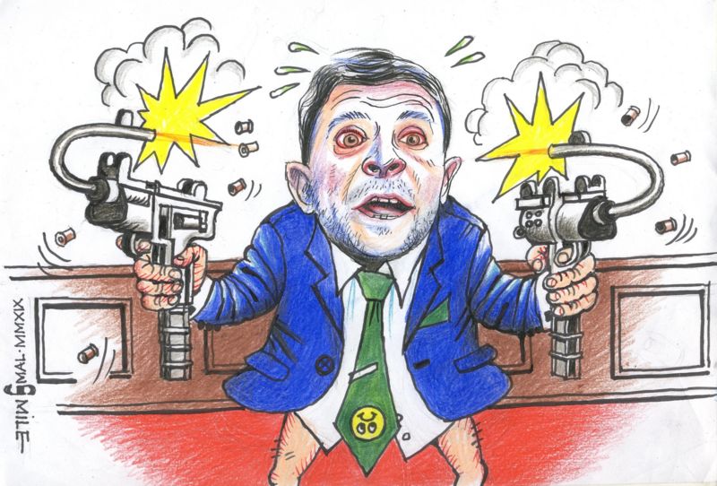 Киевская библиотека убрала из выставки карикатуру на Зеленского. Автор обиделся и призвал не ходить на выставку
