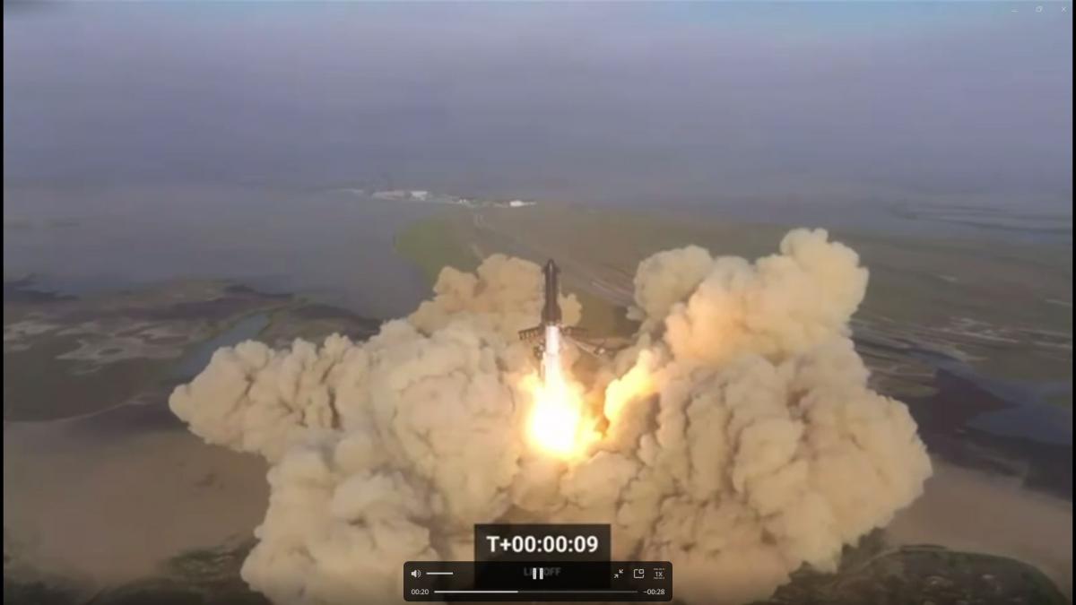 Запуск ракеты Starship завершился неудачей.