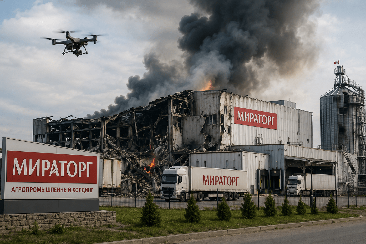 Украинские дроны атаковали объекты крупнейшего в России производителя мяса