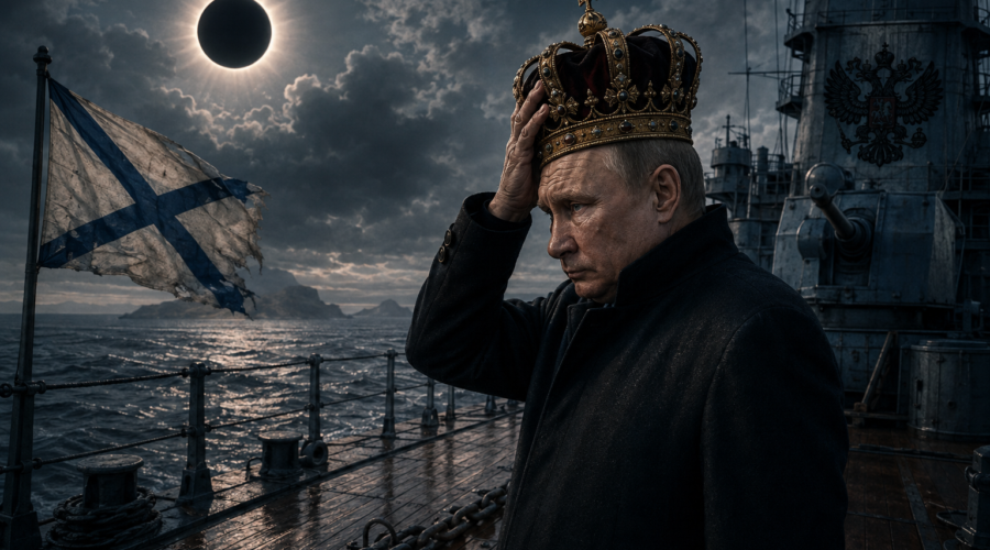 Путин так торопился сбежать от пророчества, что впопыхах забыл снять корону